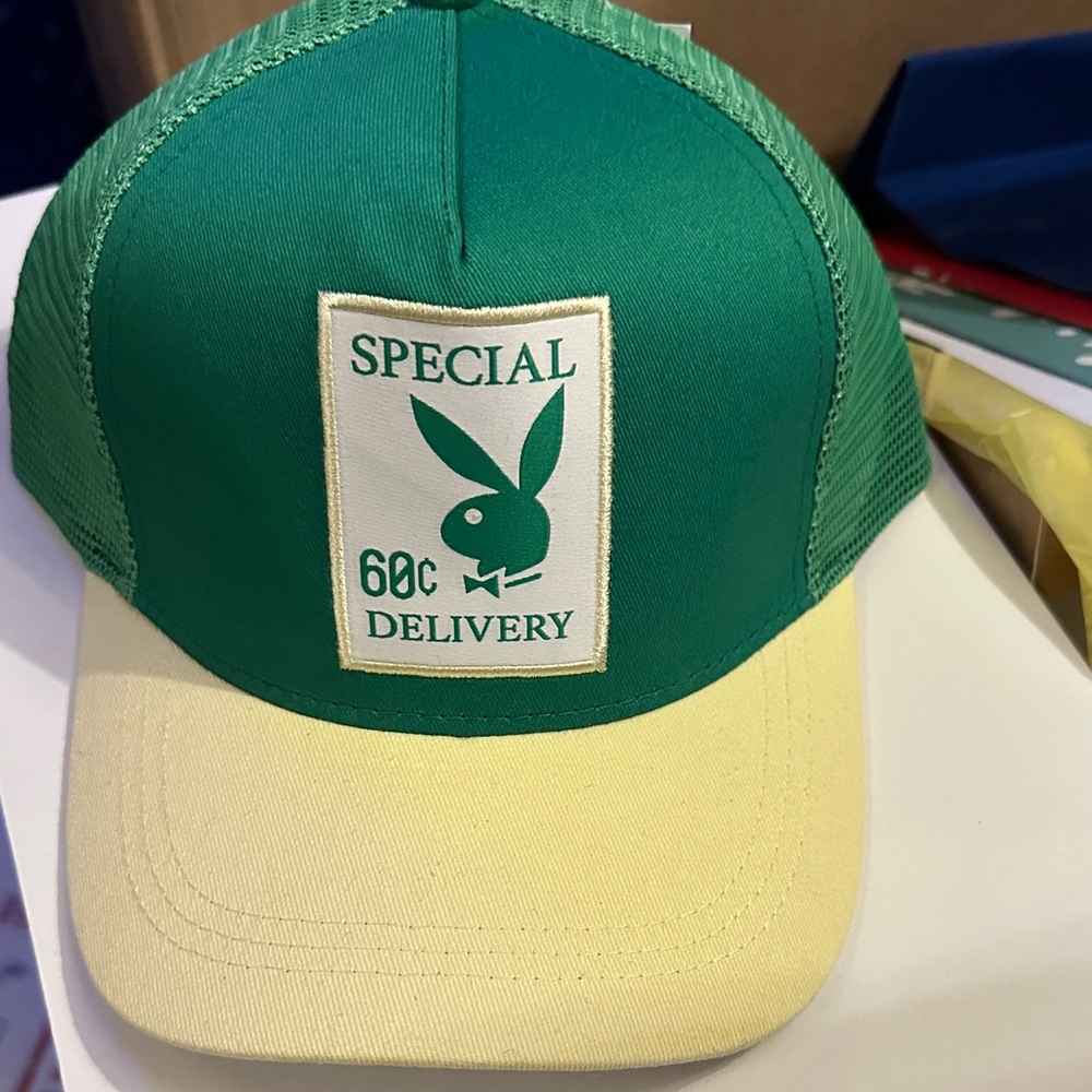 PLAYBOY Green and Cream Cap